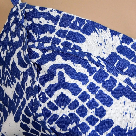 Betsey Johnson Maxi Dress Aztec Print Linen Navy 6 - Picture 6 of 8